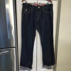 COOGI Australia Cotton Plaid Accent High Rise Jeans Size 34W